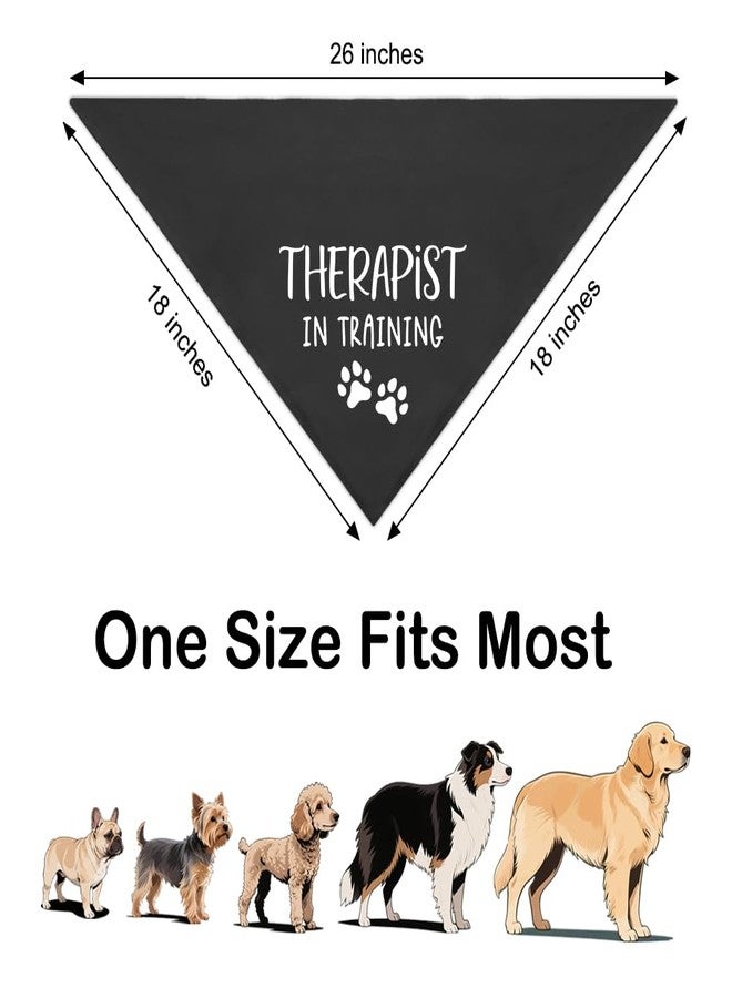 ZBBFSCSB Therapist in Training Black Dog Bandana, Professional Therapy Puppy Scarf, Service Emotional Support Dogs Scarf, Photo Prop Pet Accessory Gifts for Dog Lovers Owner - Image 2